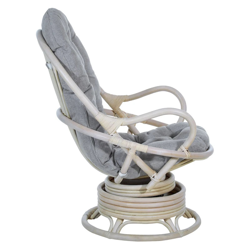 Fauteuil à bascule pivotant en rotin