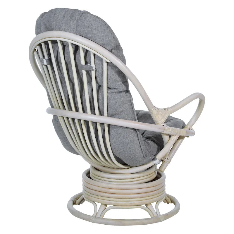 Fauteuil à bascule pivotant en rotin