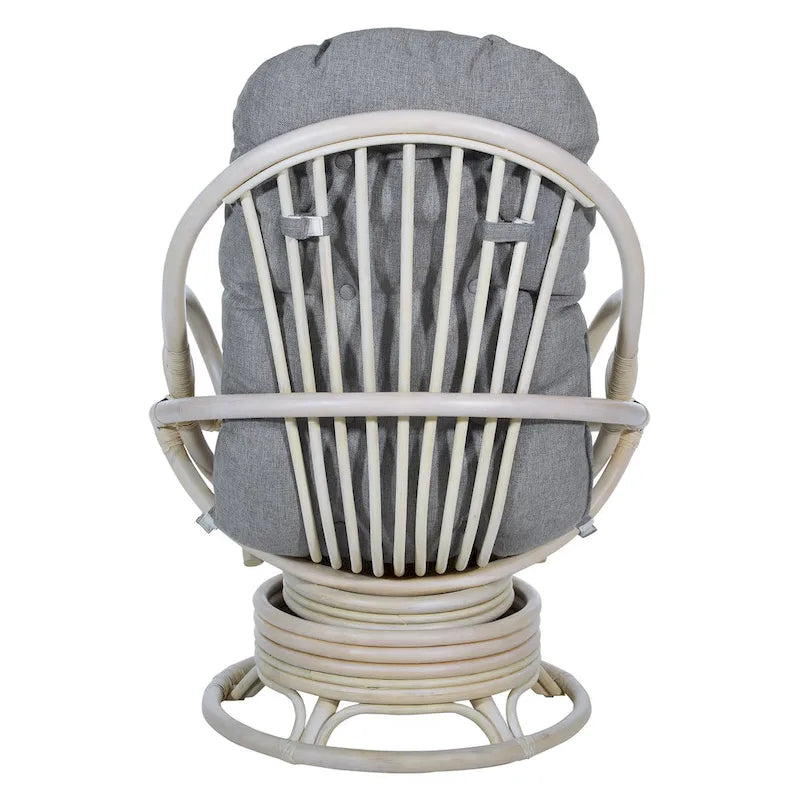 Fauteuil à bascule pivotant en rotin