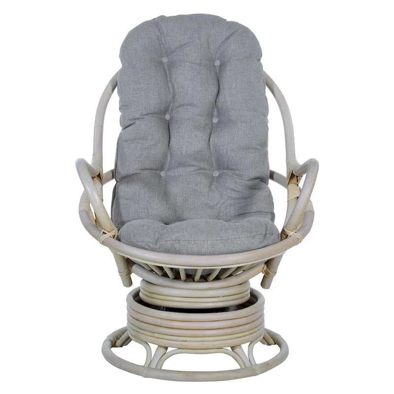 Fauteuil à bascule pivotant en rotin