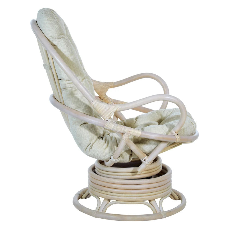 Fauteuil à bascule pivotant en rotin