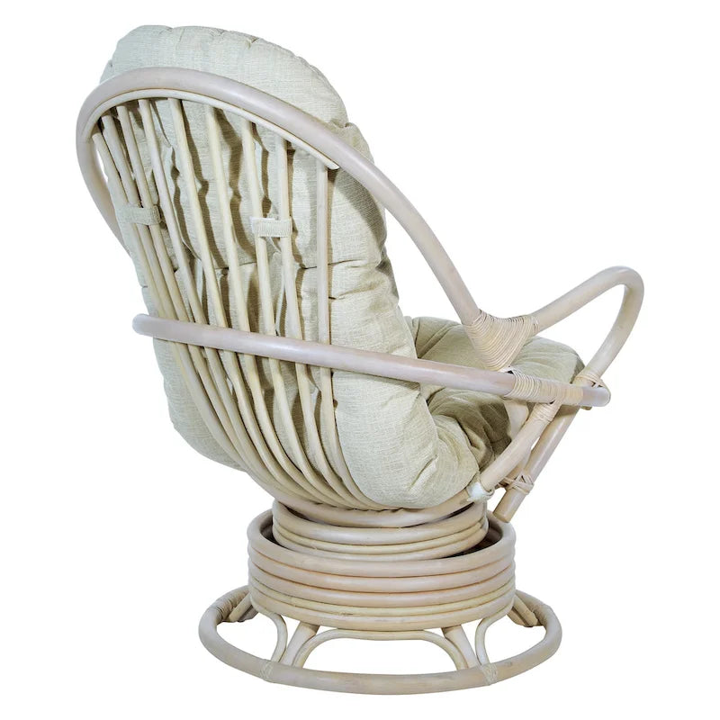 Fauteuil à bascule pivotant en rotin