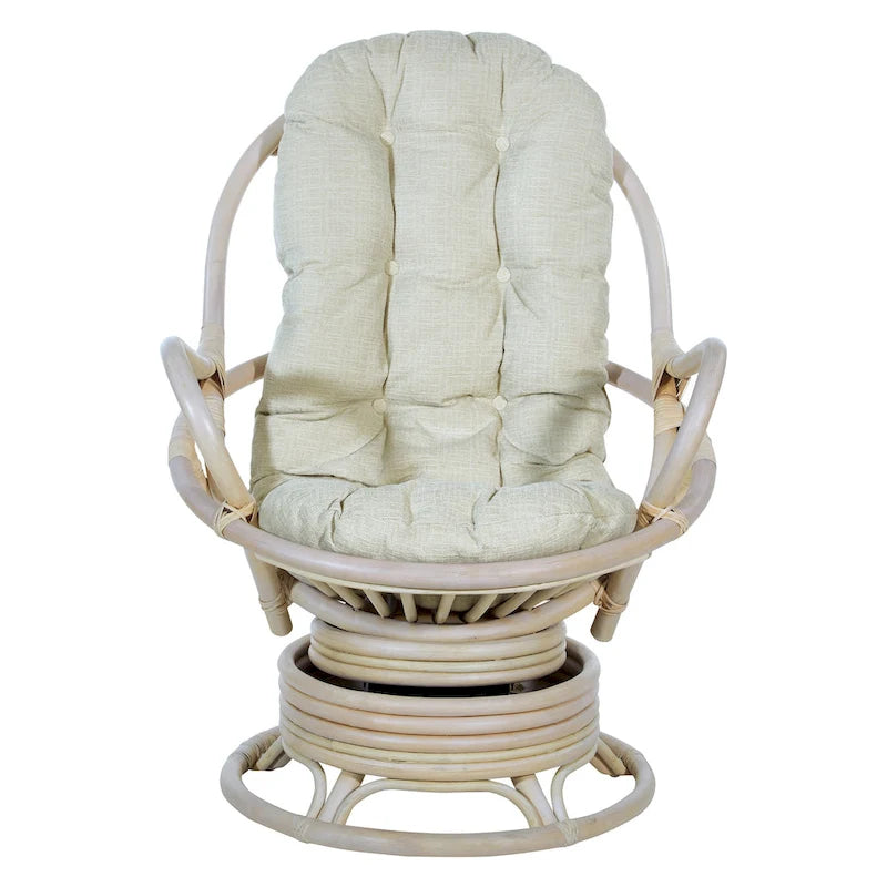 Fauteuil à bascule pivotant en rotin