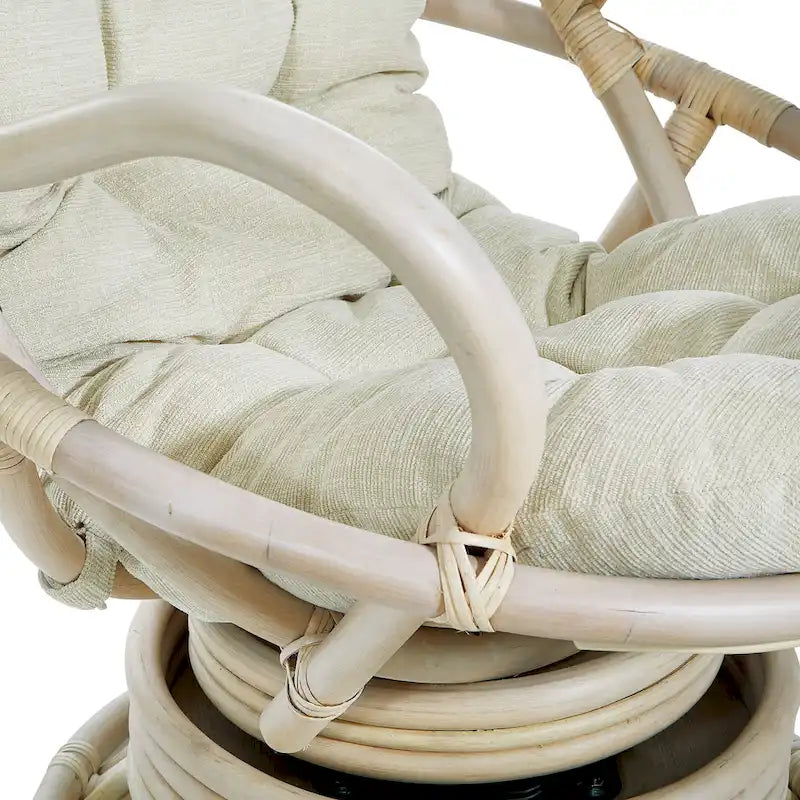 Fauteuil à bascule pivotant en rotin