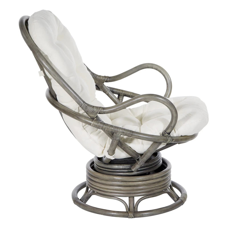 Fauteuil à bascule pivotant en rotin