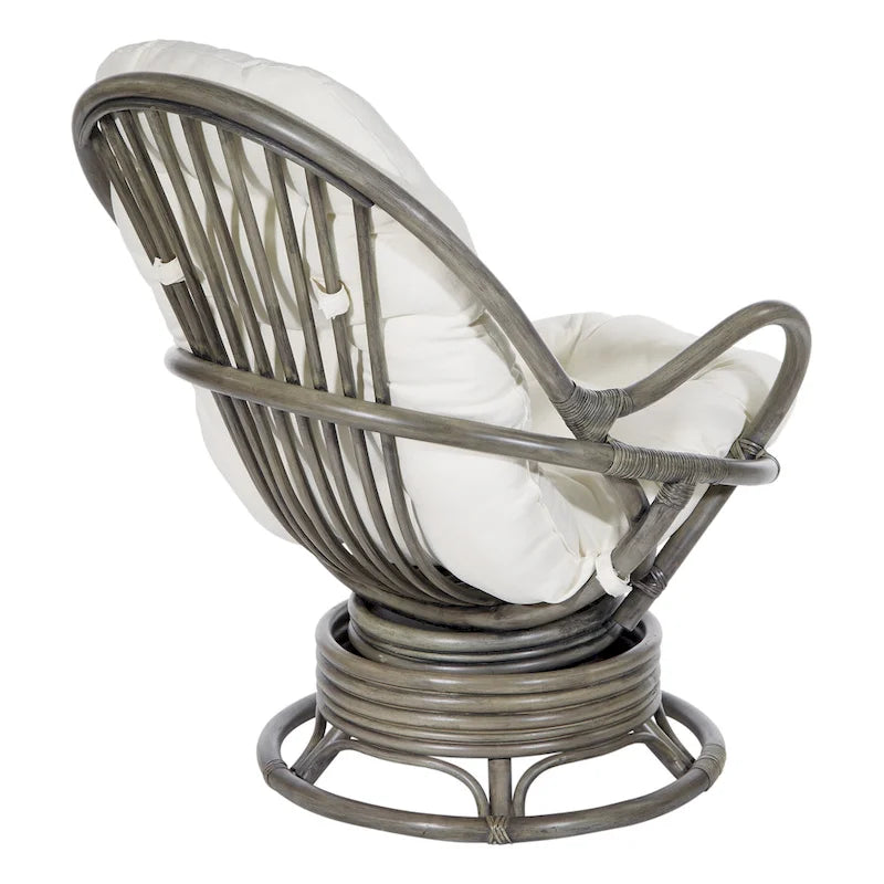 Fauteuil à bascule pivotant en rotin