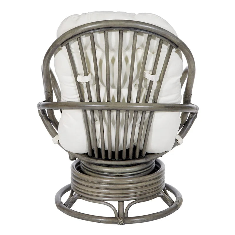Fauteuil à bascule pivotant en rotin