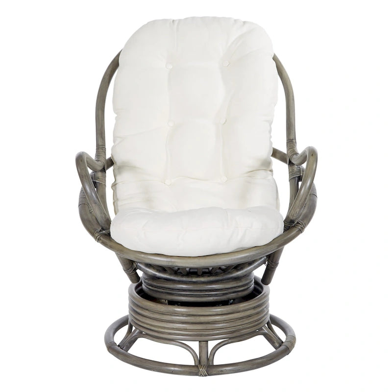Fauteuil à bascule pivotant en rotin