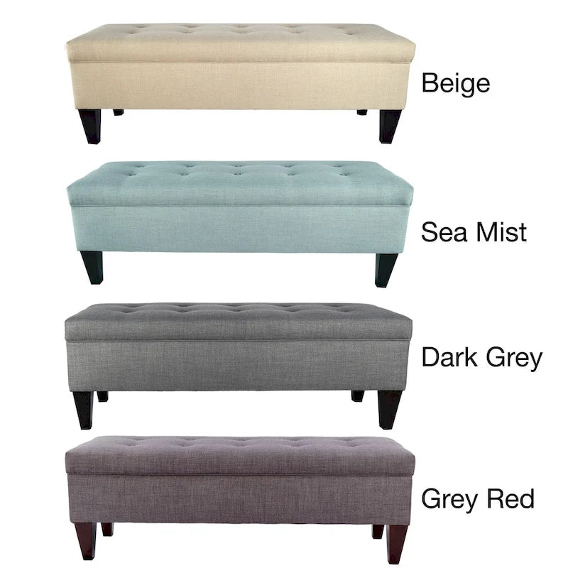 Banc de rangement ottoman capitonné