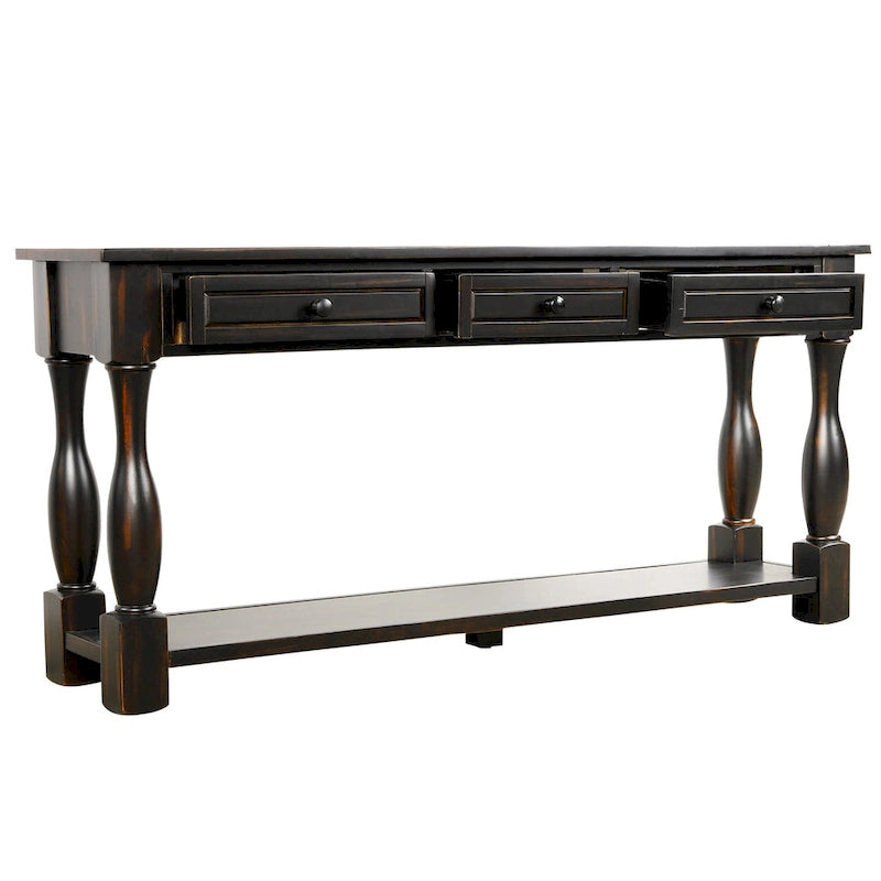 Console avec tiroirs et étagère