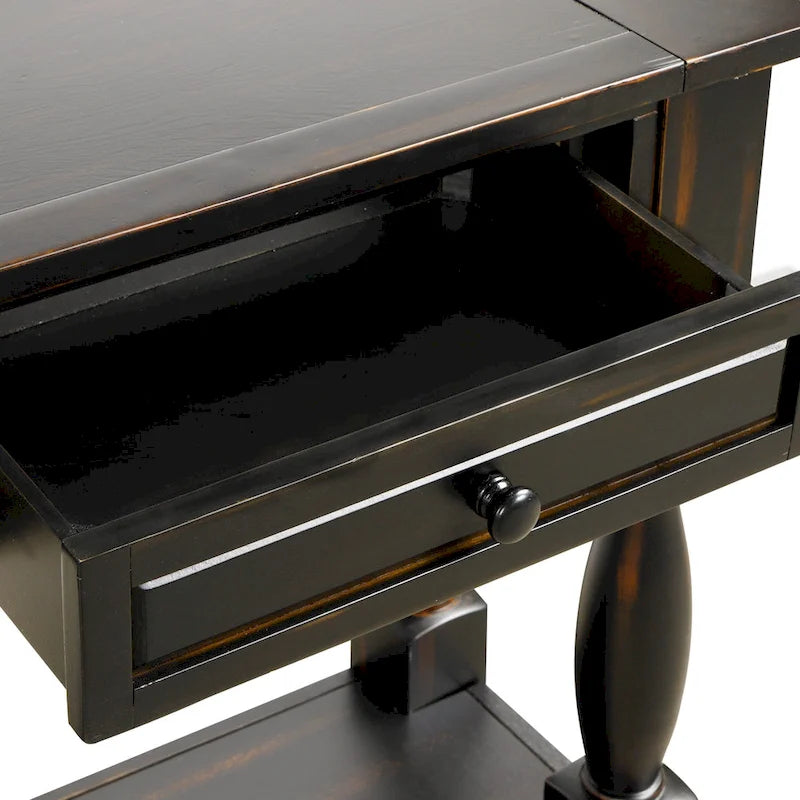 Console avec tiroirs et étagère