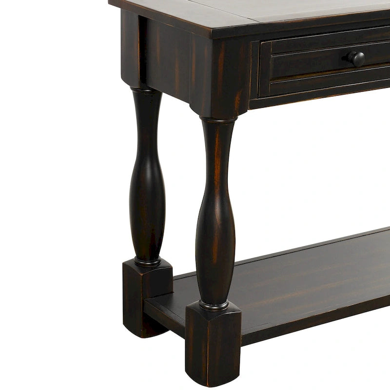 Console avec tiroirs et étagère