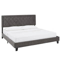 Lit plateforme en tissu velours