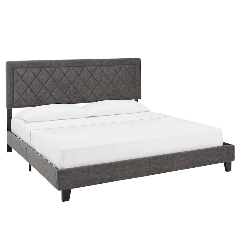 Lit plateforme en tissu velours