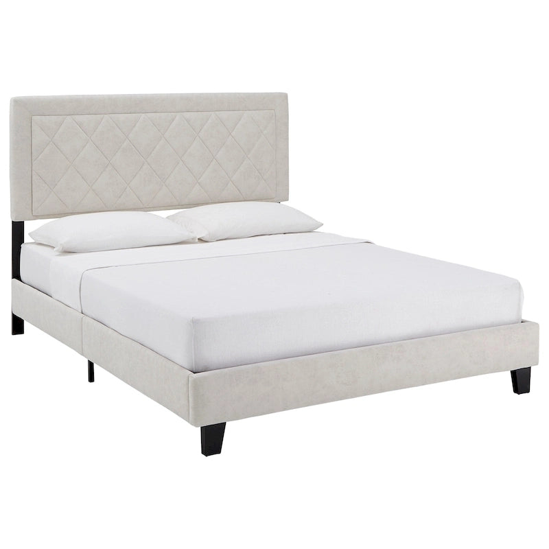 Lit plateforme en tissu velours