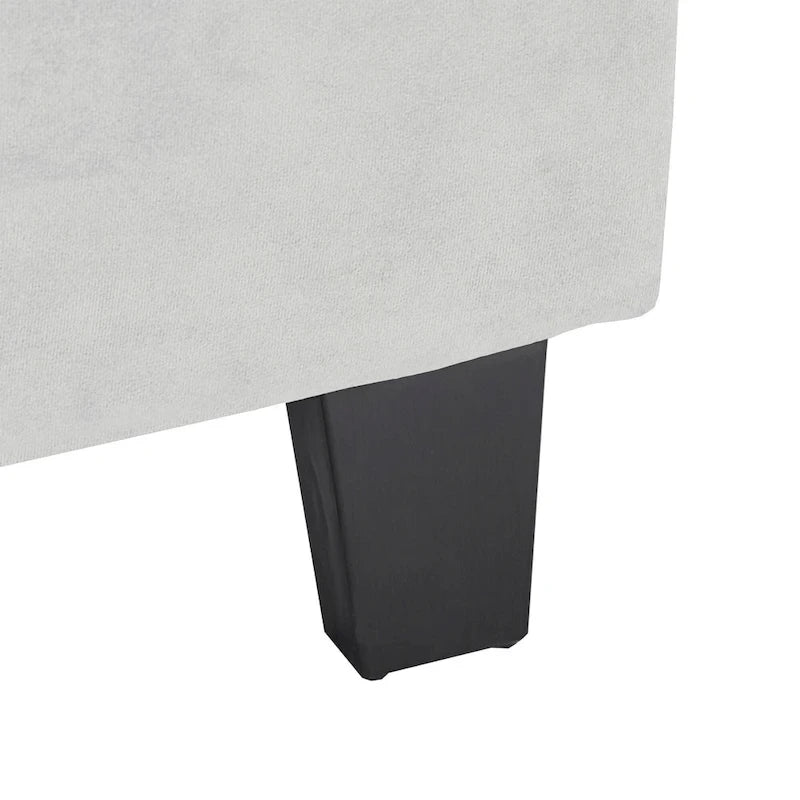 Lit plateforme en tissu velours