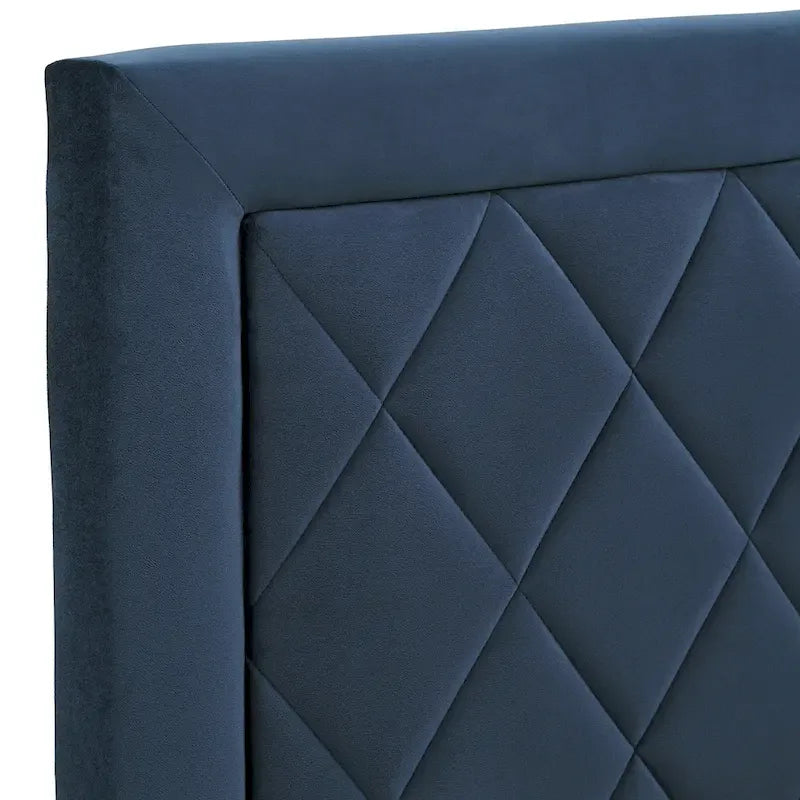 Lit plateforme en tissu velours