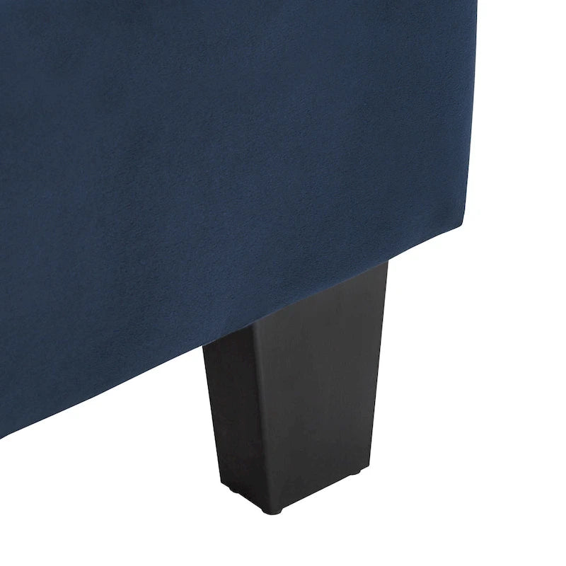 Lit plateforme en tissu velours