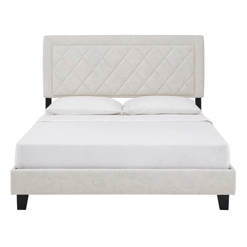 Lit plateforme en tissu velours