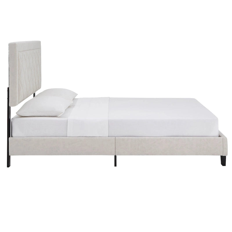 Lit plateforme en tissu velours