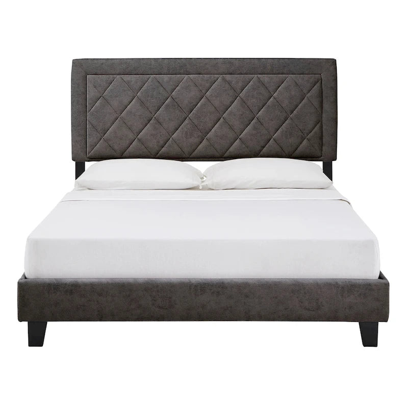 Lit plateforme en tissu velours