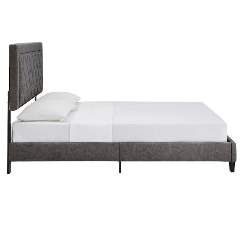 Lit plateforme en tissu velours