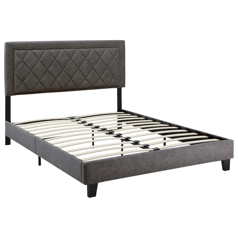 Lit plateforme en tissu velours