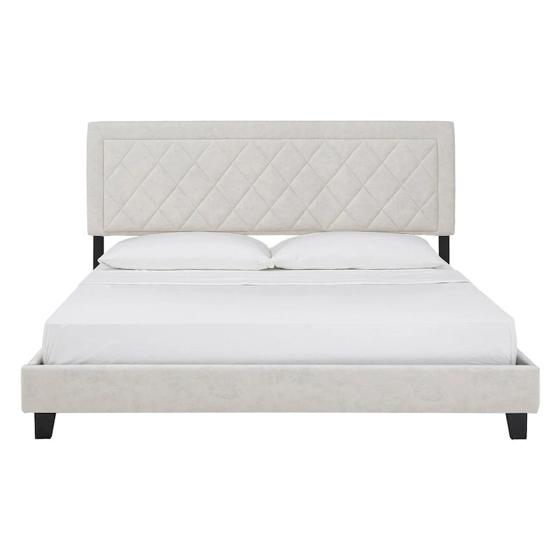 Lit plateforme en tissu velours