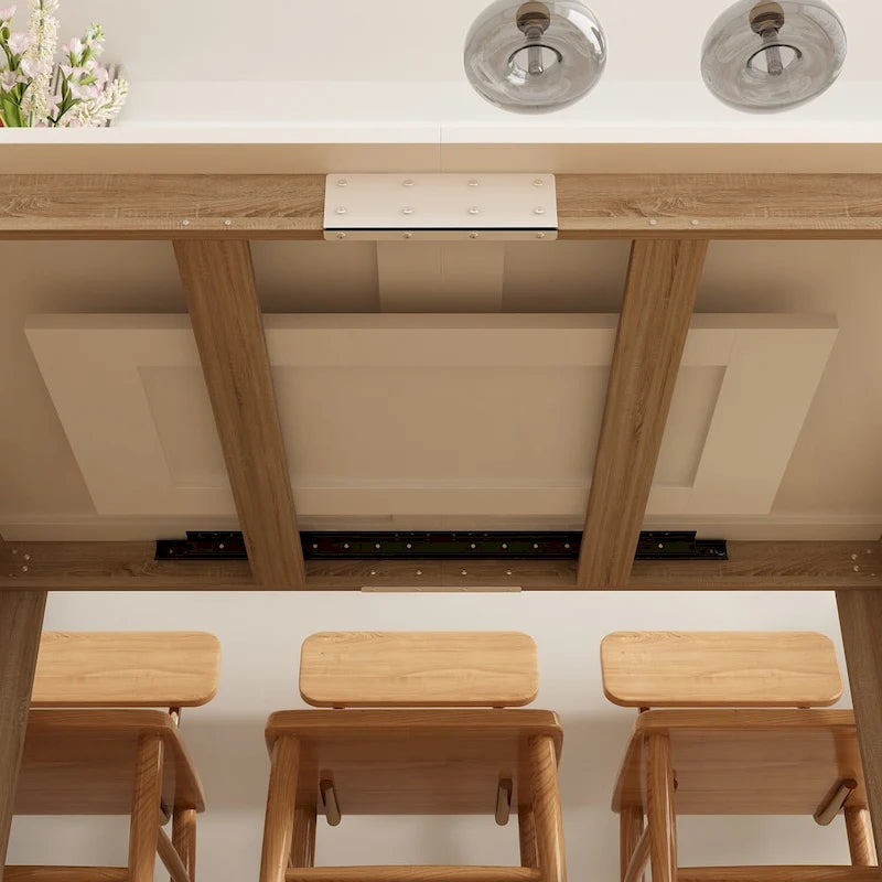 Bureau en bois rectangulaire / Table de salle à manger extensible