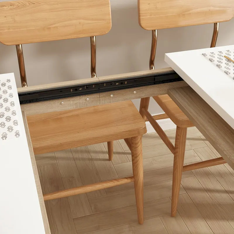 Bureau en bois rectangulaire / Table de salle à manger extensible