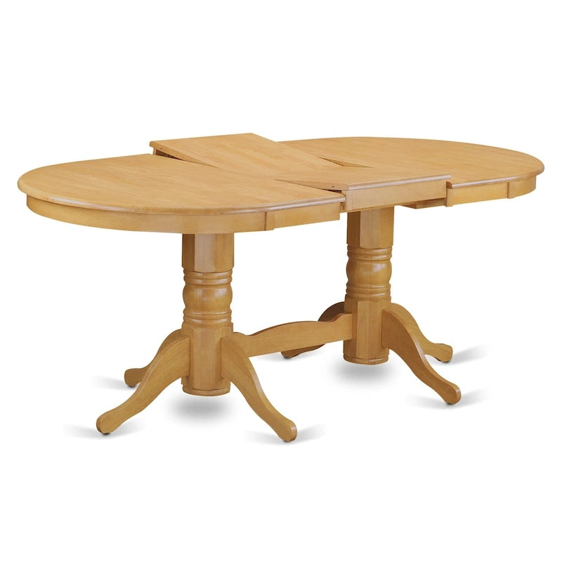 Plateau de table de cuisine ovale et base à double piédestal