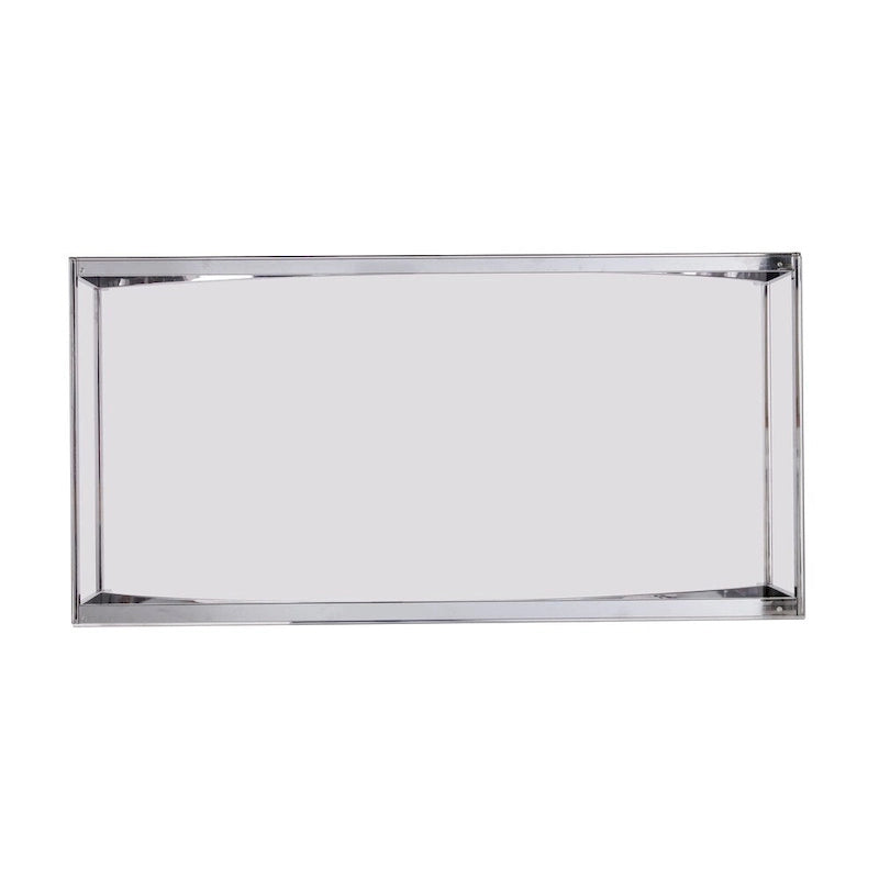 Table basse contemporaine en verre et argent