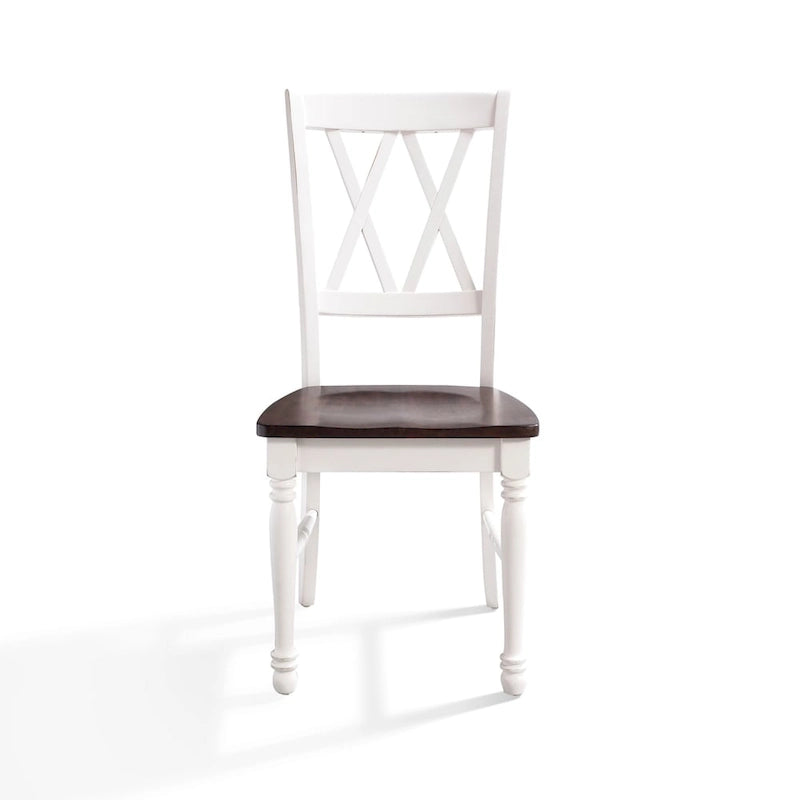 Chaise de salle à manger en bois merisier/blanc antique