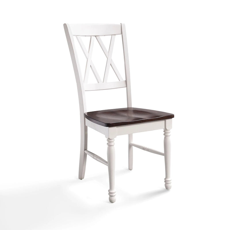 Chaise de salle à manger en bois merisier/blanc antique