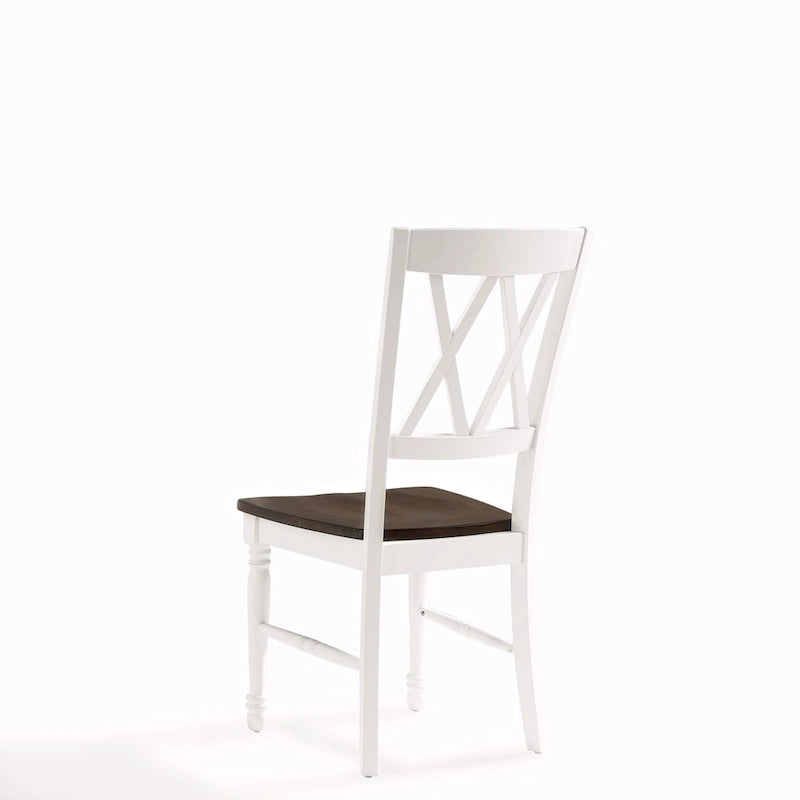 Chaise de salle à manger en bois merisier/blanc antique