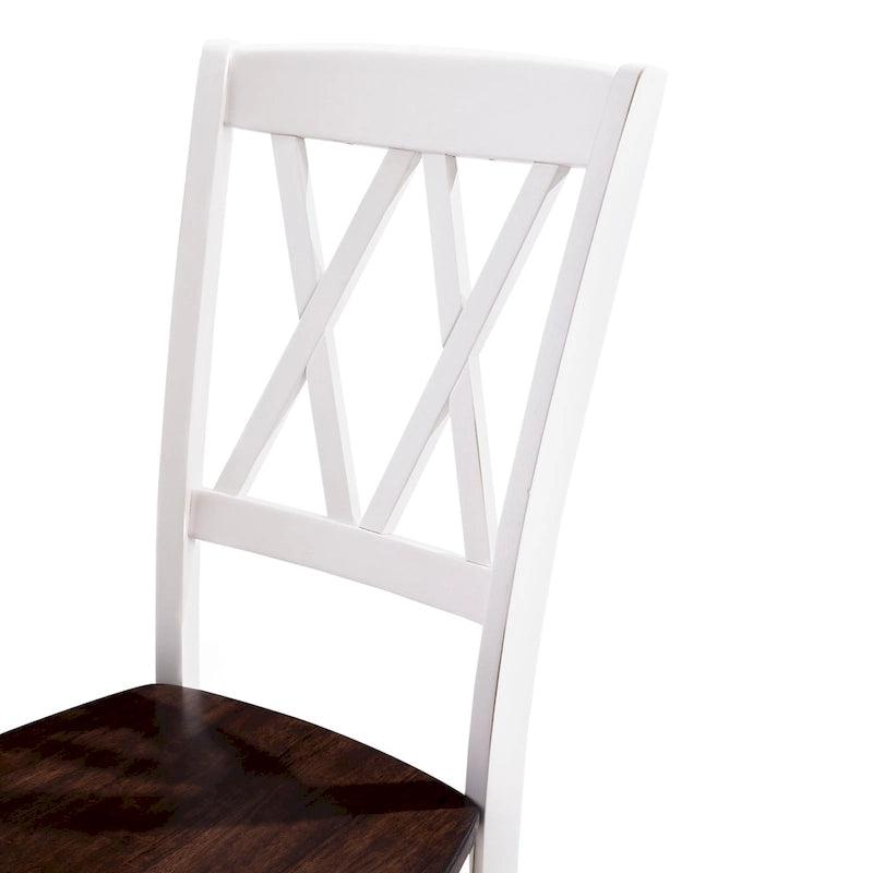 Chaise de salle à manger en bois merisier/blanc antique