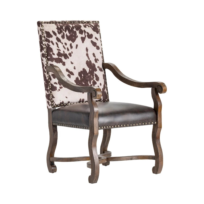 Fauteuil d'appoint en cuir reconstitué et similicuir de vache