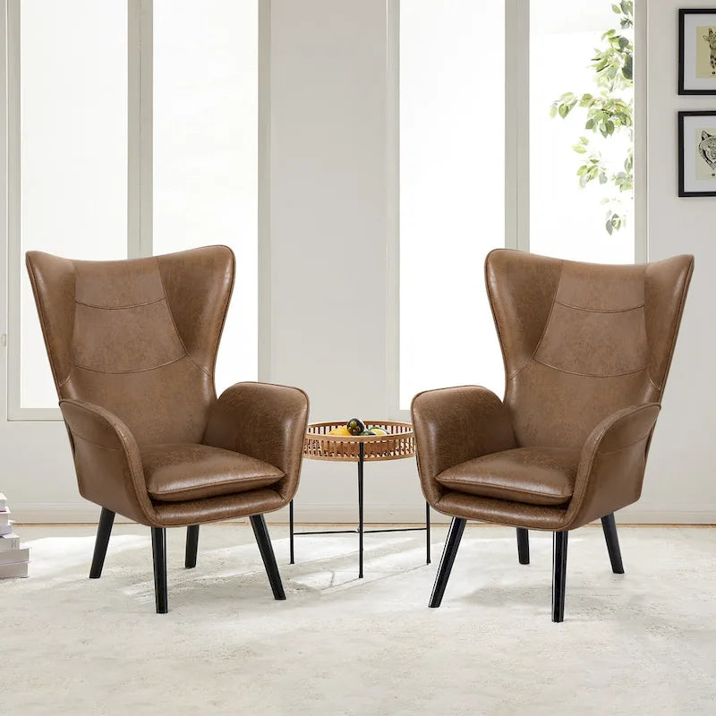 Fauteuil d'appoint capitonné à oreilles
