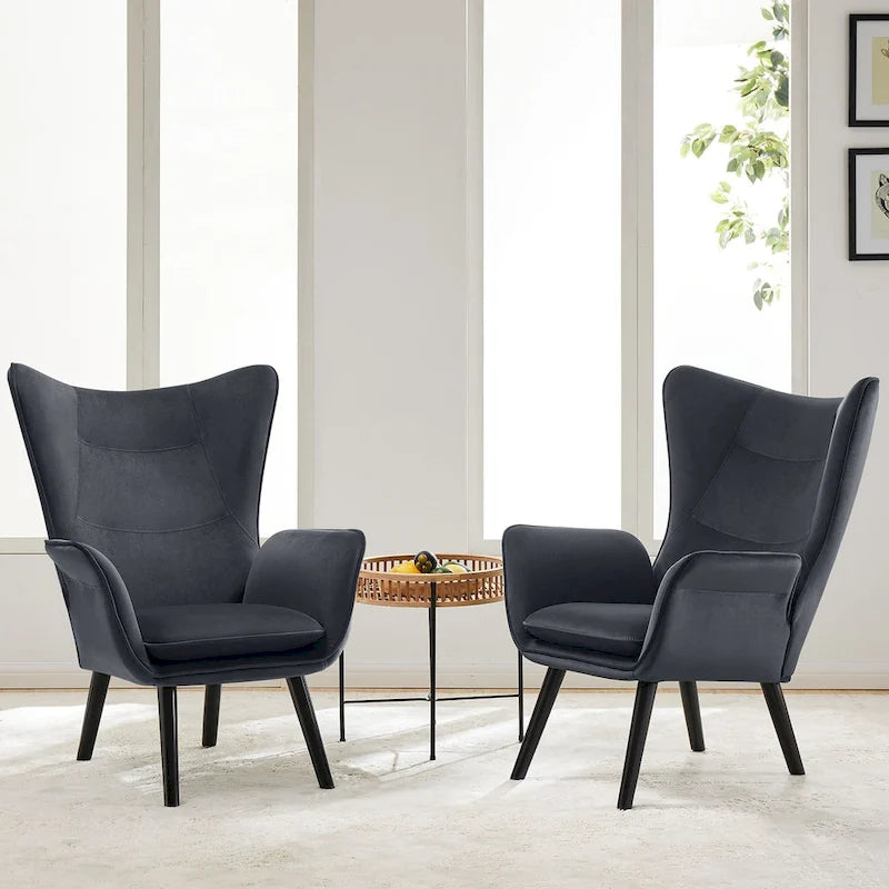Fauteuil d'appoint capitonné à oreilles
