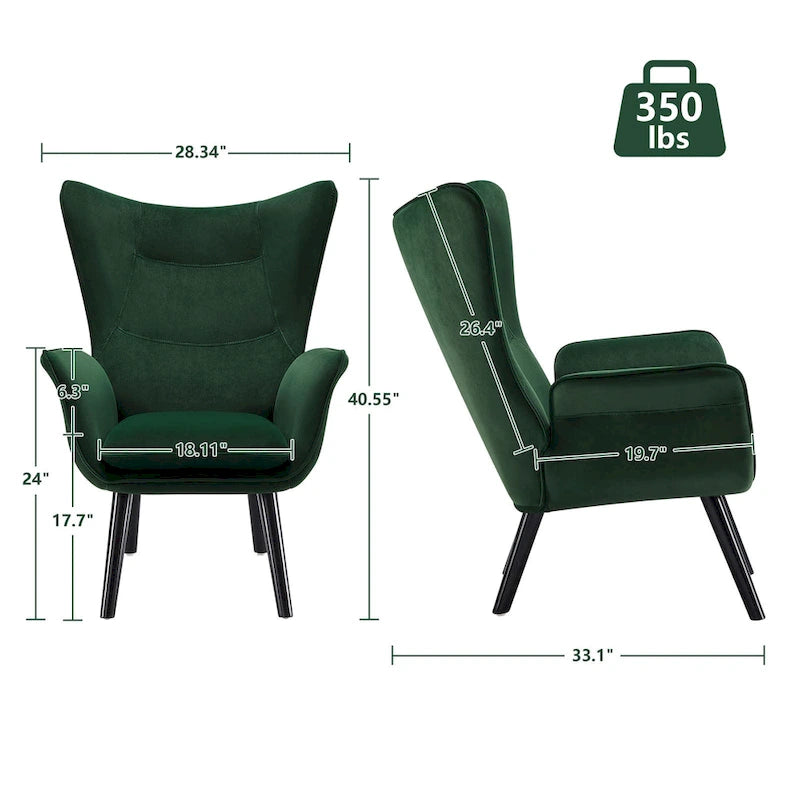 Fauteuil d'appoint capitonné à oreilles