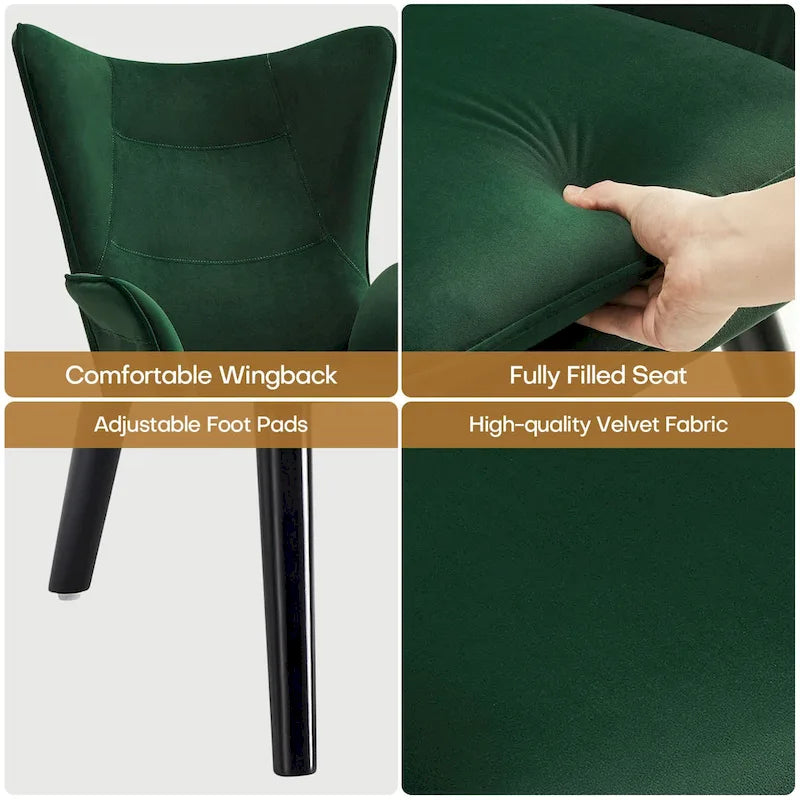 Fauteuil d'appoint capitonné à oreilles