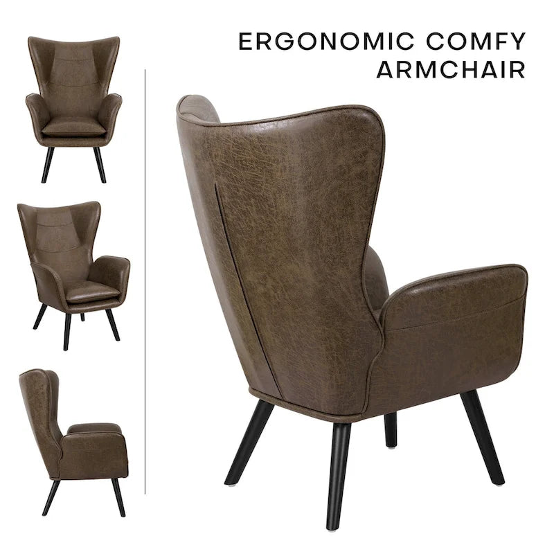 Fauteuil d'appoint capitonné à oreilles