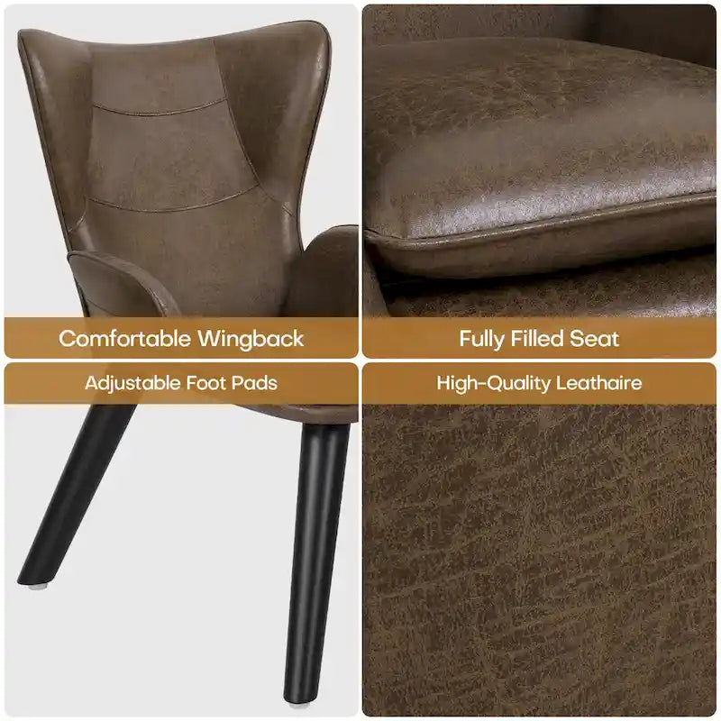 Fauteuil d'appoint capitonné à oreilles