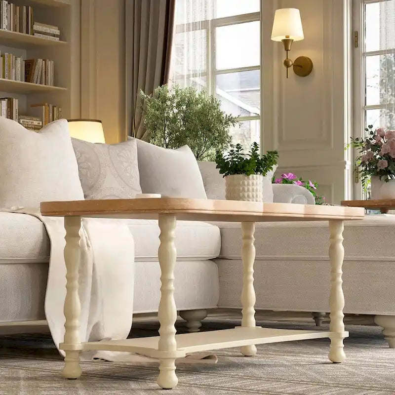 Table basse et étagère de ferme française