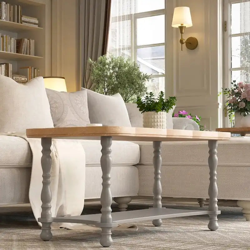 Table basse et étagère de ferme française