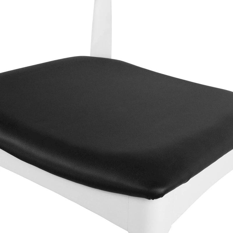 Chaise de salle à manger en bois massif avec coussin en cuir PU et accoudoirs