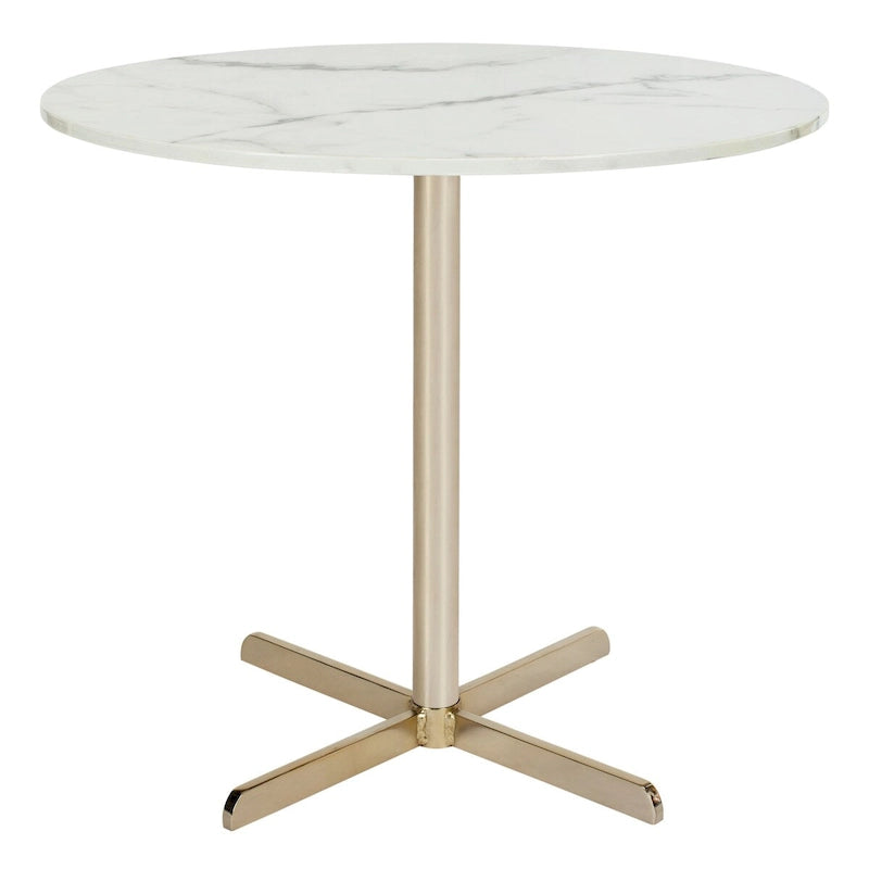 Table d'appoint ronde blanche/laiton