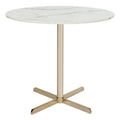 Table d'appoint ronde blanche/laiton