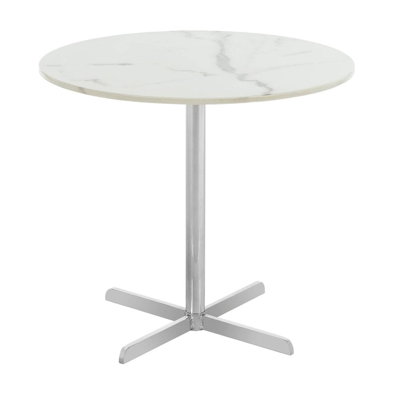 Table d'appoint ronde blanche/laiton