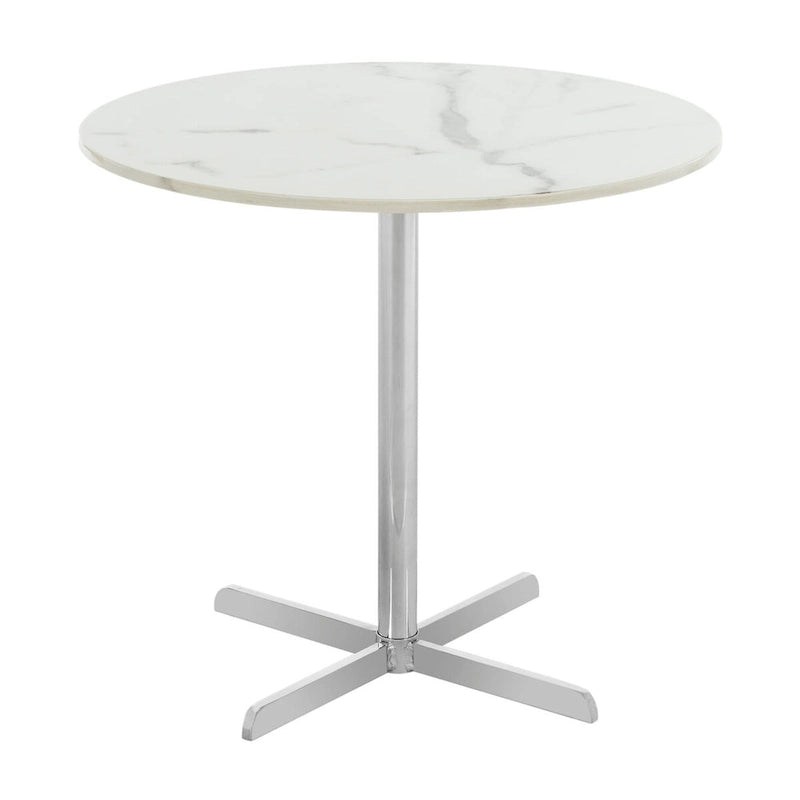Table d'appoint ronde blanche/laiton